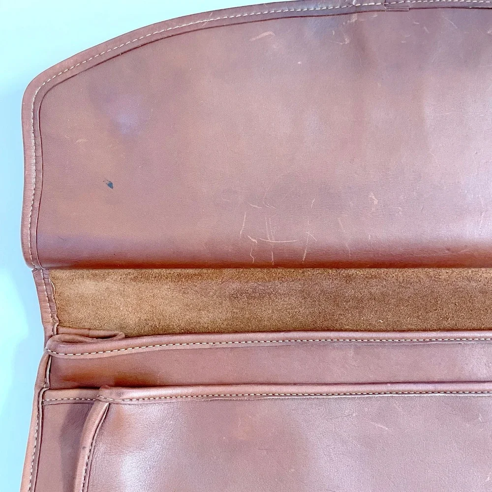 Vintage Coach Beekman Briefcase British Tan Leather Messenger Bag Academia